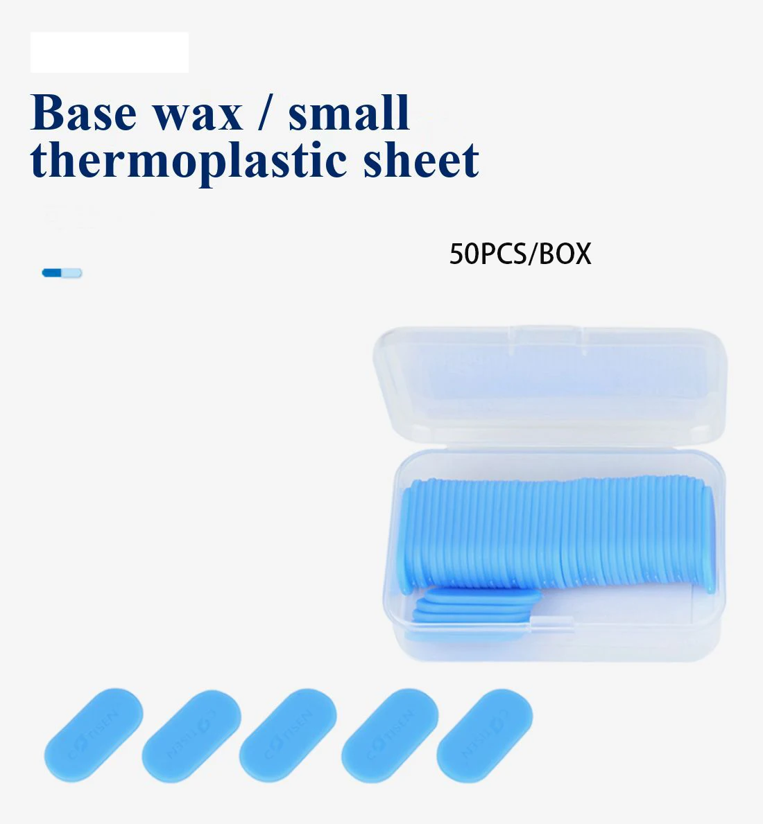 50Pcs Blue Dental Base Plate Wax Thermoplastic Sheets for Denture Model  Tooth Tray Making Dentistry Supply oral care