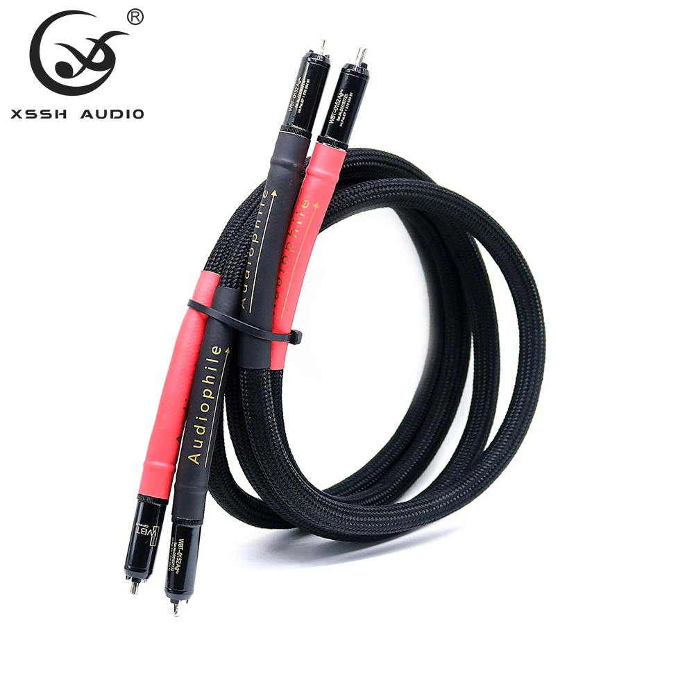 1 Cặp 2 Chiếc XSSH Hi Cấp HIFI FA-220 PVC 2 Lõi Đồng Nguyên Chất OFC PCOCC 0152Ag RCA Nam RCA RCA Auido Cáp Dây Dây