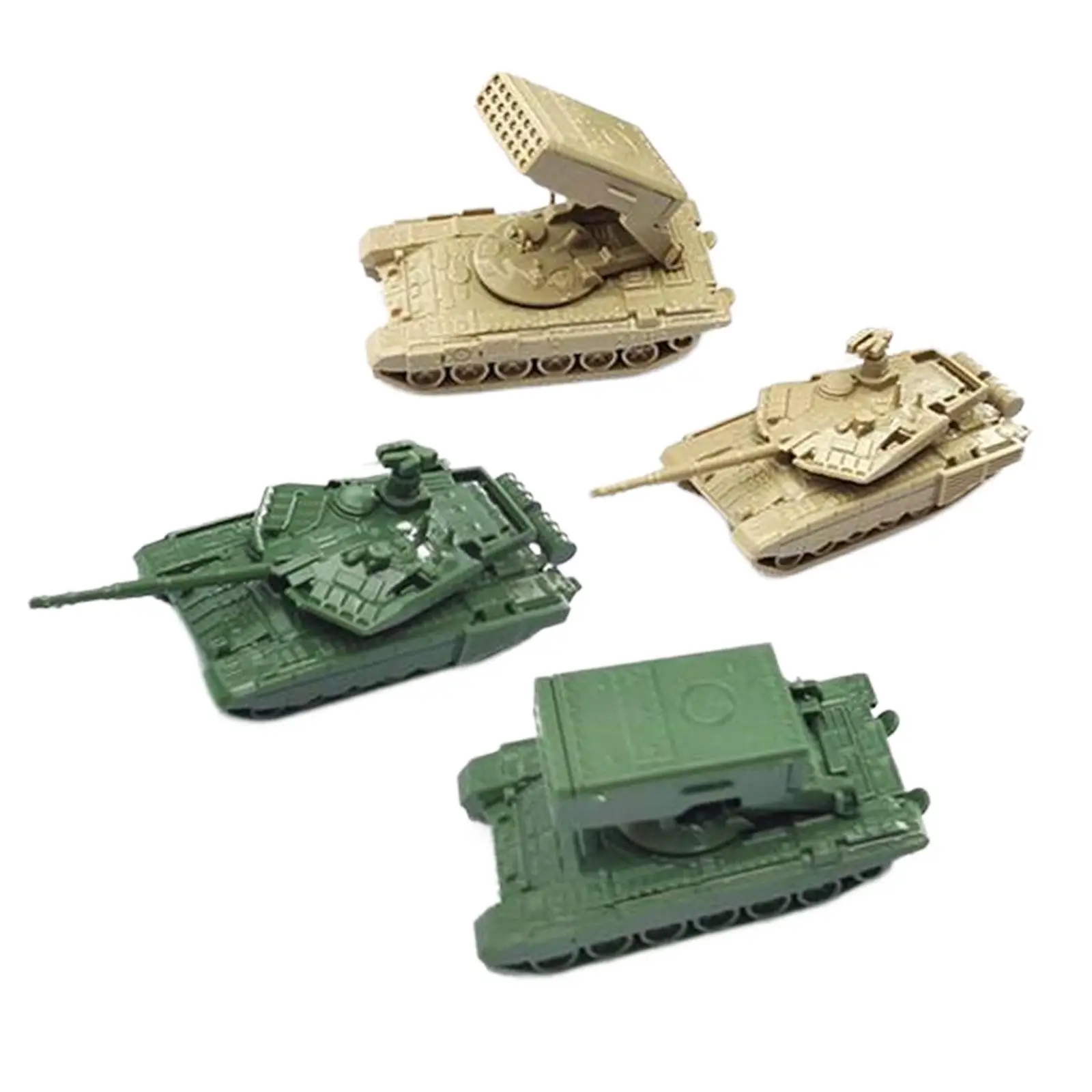 4x 1/144 Tank Rocket Launchers Models Miniature Tank Model Mini Tank Vehicles