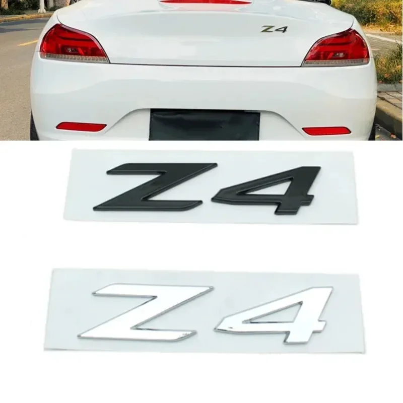 3D Adhesive Chrome Black Logo Z4 Emblem Letters Car Rear Trunk Badge Decal For BMW Z4 E85 E89 G29 Z4 Sticker Accessories