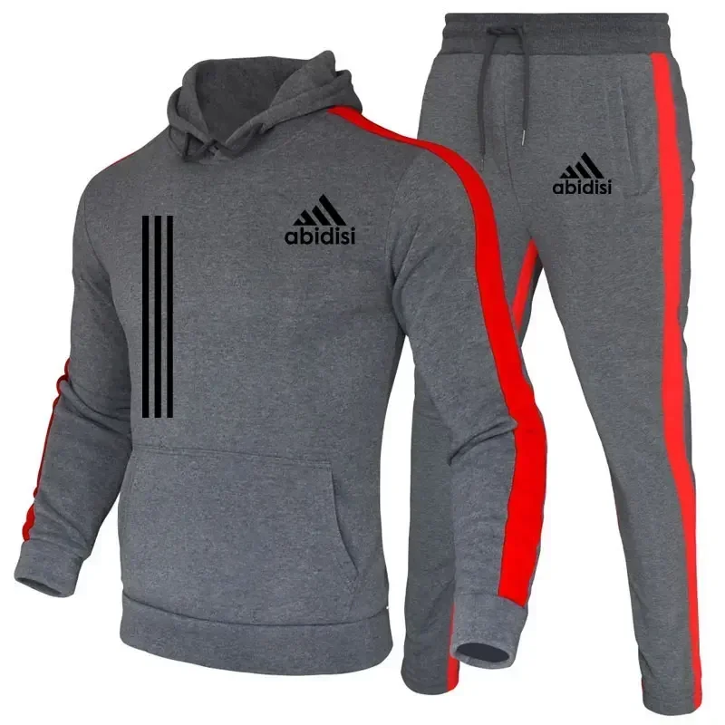 2024 Autumn Winter Men\'s Running Sports Suits Sets Sweater Hoodies Jackets Pants Sportswear Men\'s Clothing 2 Pieces Sets