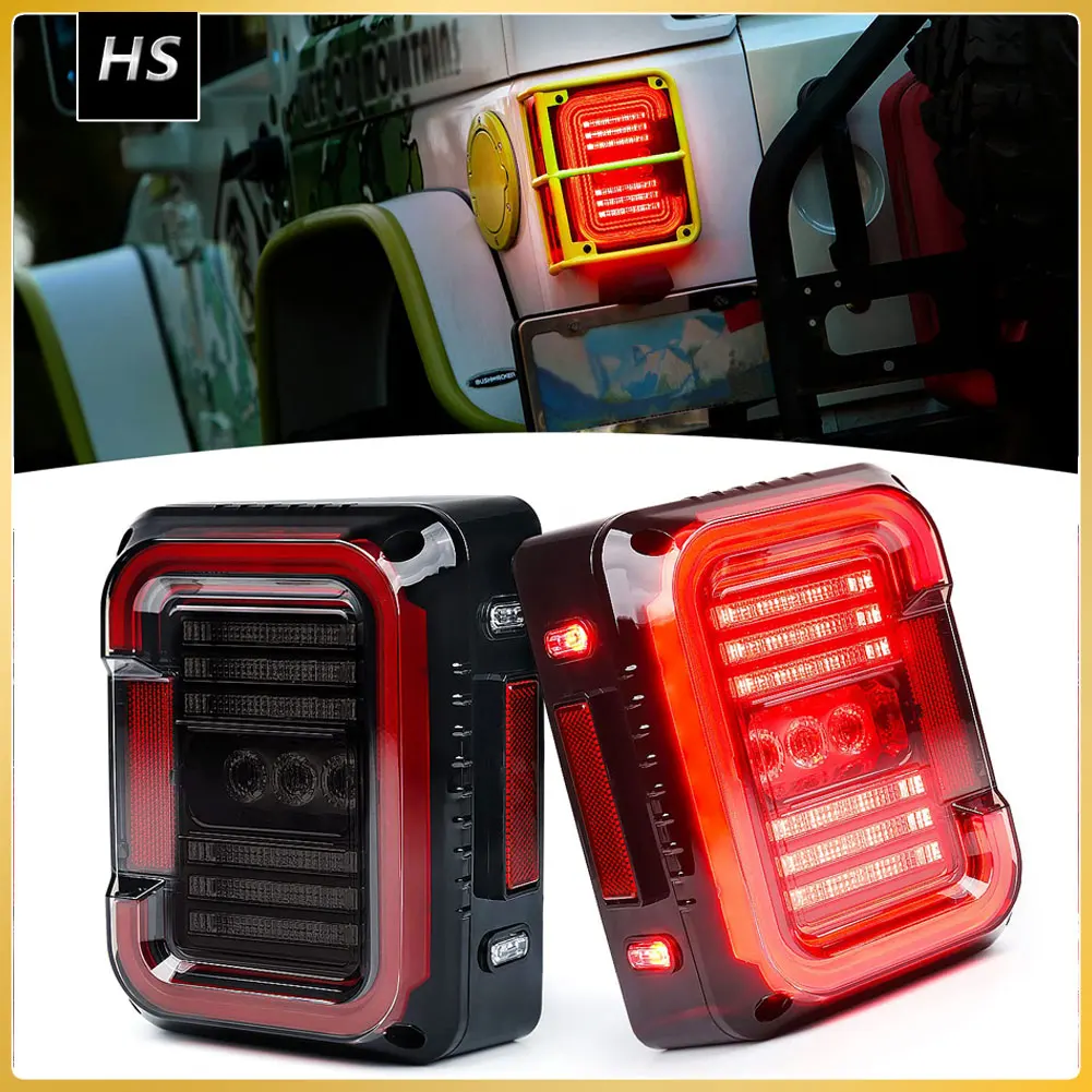 

C Shaped Design LED Tail Lights w/Reverse Turn Signal Lamp DRL Tailight Compatible with Jeep Wrangler JK JKU 2007-2018