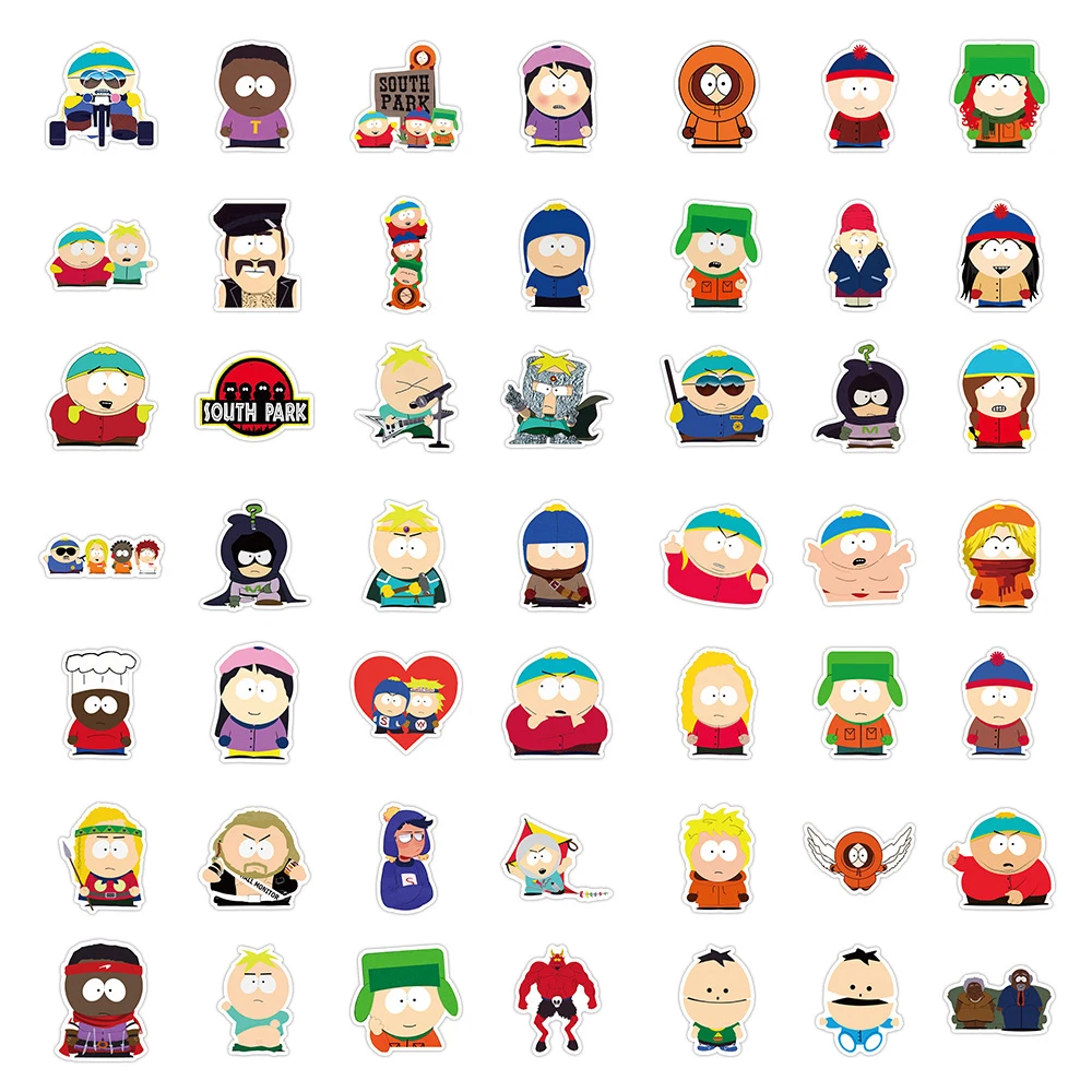 10/30/50/100pcs Funny Anime SouthPark Stickers Cool Cartoon Decals Toys DIY Scrapbook Luggage Phone Fridge Cute Sticker for Kids