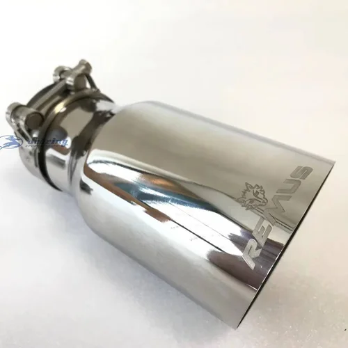 Imagen 1 del producto Punta de escape RE, boquilla de escape de automóvil de un solo tubo en ángulo de acero inoxidable 304, 2,5 pulgadas, 4,5 pulgadas, modificación de automóvil