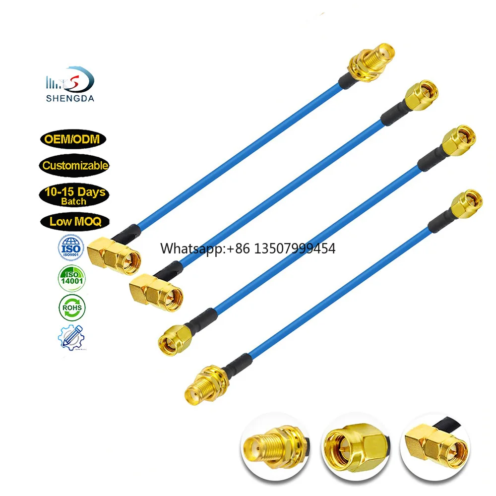

Shengda RG405 Coaxial Cable SMA Male to SMA Male Female RF Connectors 50Ohm Low Loss Semi-Flexible RF Extension Cable Assembly