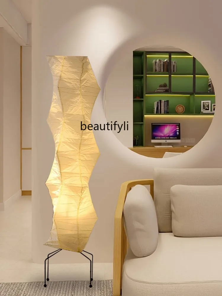 Japanese-Style Living Room Xuan Paper Floor Lamp Silent Art Zen B & B Study and Bedroom Designer Floor Lamp