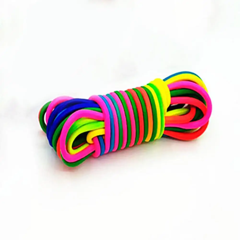 Useful Adjustable Polyester Indoor Outdoor Colorful Rubber Band Kids Toy Non-Fading Rubber Band Game for Children