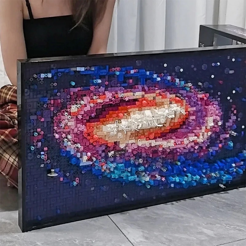 3091PCS Creative 3D The Milky Way Galaxy Painting Building Blocks Famous Nebula Art Photo Frame Home Decorations Toys Adult Gift