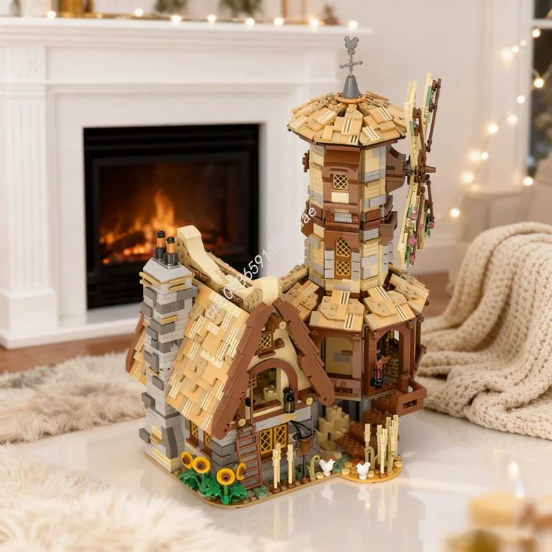 

2649pcs MOC MEDIEVAL WINDMILL Castleed Model Building Blocks Architecture Assemble Festivals Gifts DIY Toys Idea Education