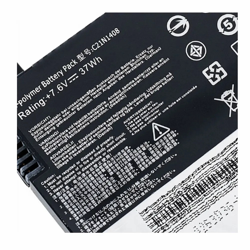 High Quality For Asus VivoBook 4000 MX555 V555L V555LB V555U Series 7.6V 37WH C21N1408 Laptop Battery