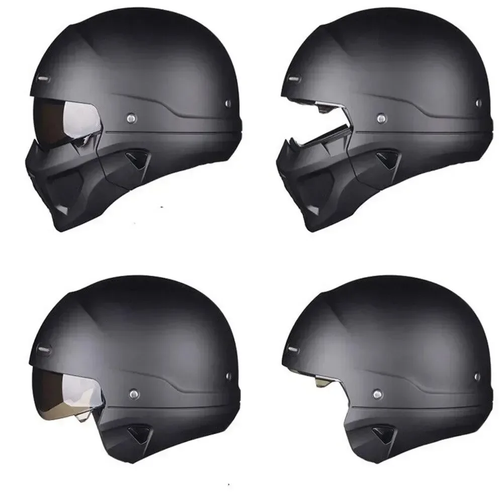 High Quality VGV Skull Black Scorpion Helmet Detachable For Motorcycle Bike Open Helmet Fashion Four Seasons Full Face Helmets