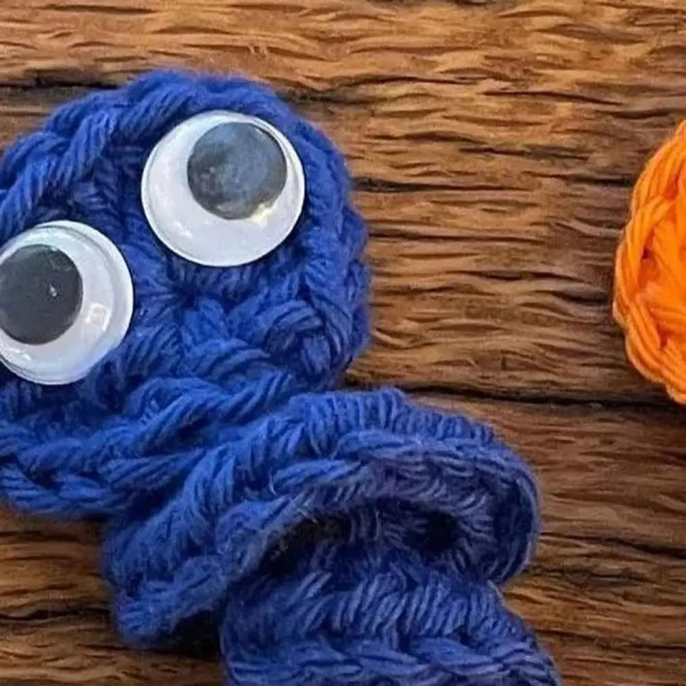 Cadeau Handgemaakte Gehaakte Wormpop Set Voor Emotionele Ondersteuning Stress Positieve Berichtkaart Cadeau Idee