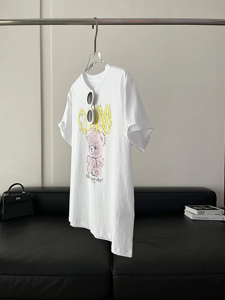 

Summer ential! Premium Printed Embroidered round Ne Pure Cotton Casual Cute Commute Versatile Thin ort Sve T-irt ...