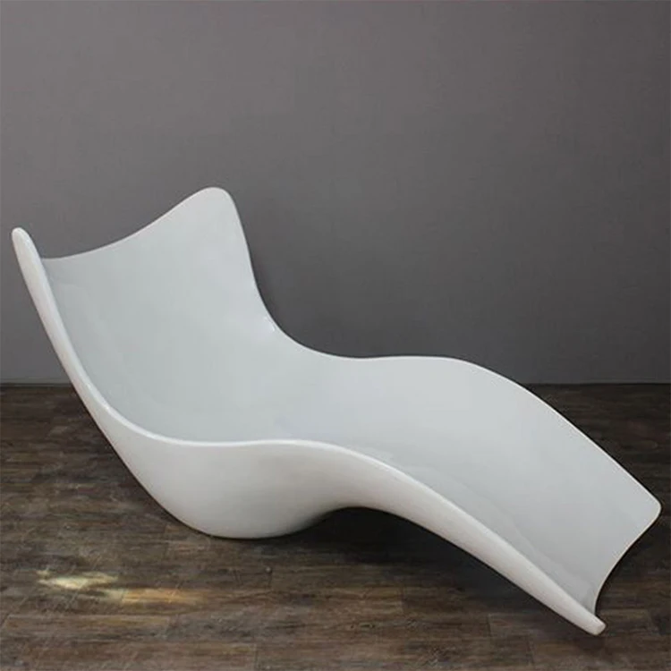 كرسي الشاطئ كرسي الشاطئ في الهواء الطلق الألياف الزجاجية الأبيض كرسي الشاطئ لحمام السباحة #4