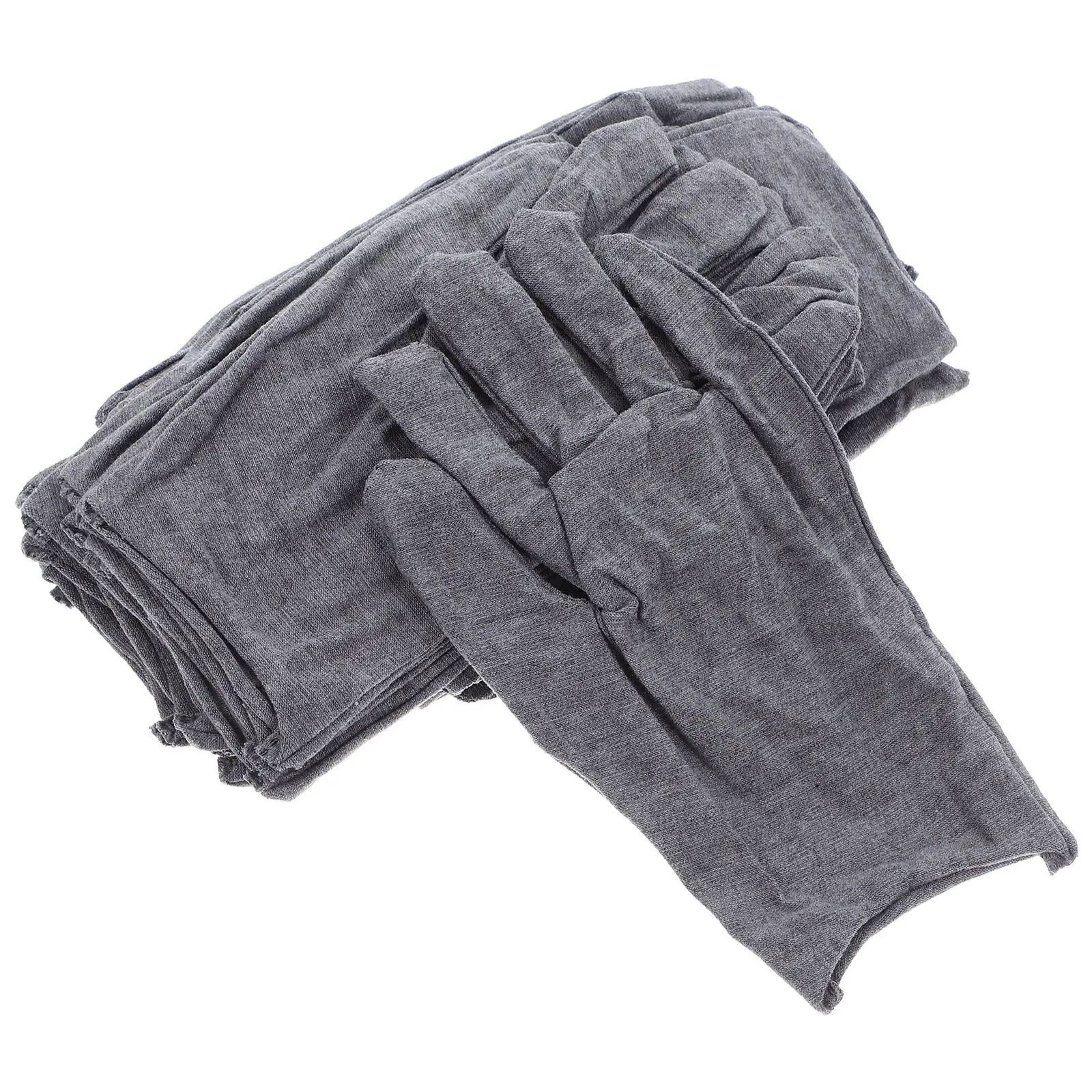 12 Pcs Gray Cotton Gloves Soft Breathable Antislip Traffic Control Labor Protection Work Gloves For Men Women Gardening