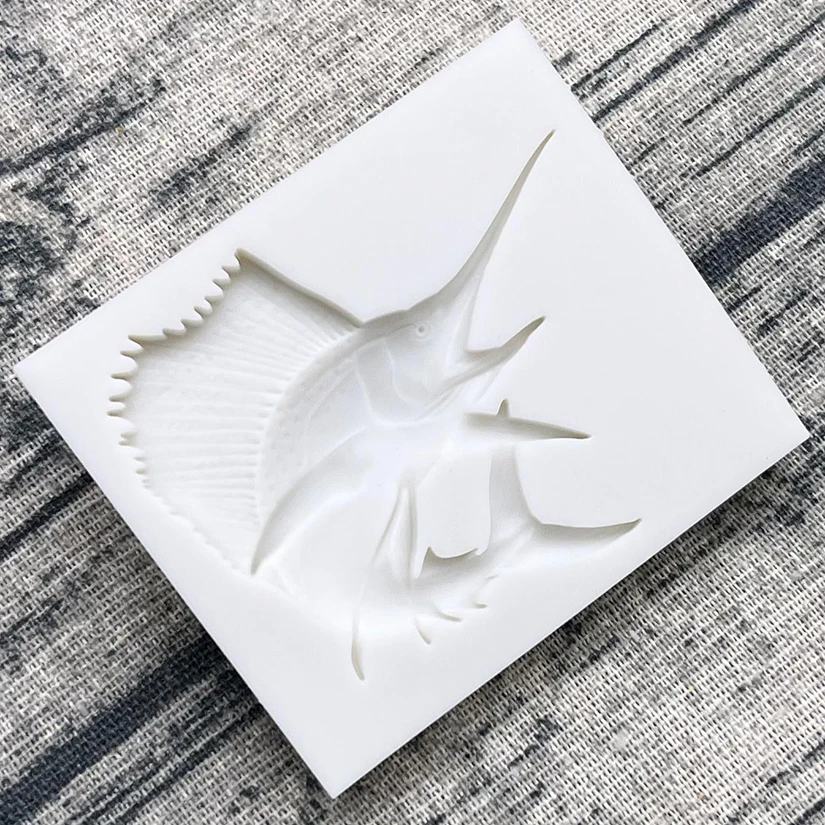 Swordfish SailfisSea Fish Silicone Sugarcraft Mold Fondant Cake Decorating Tools Candy Clay Cupcake Chocolate Baking Mold