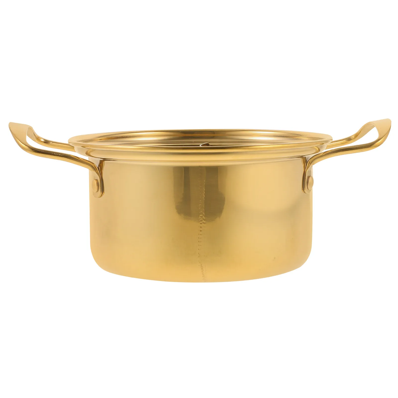 Golden Stainless Steel Hotpot Cooking Pot Multi-Function Soup Stock Pot Ramen Noodle Stew Milk Pan Small Kitchen Cooking