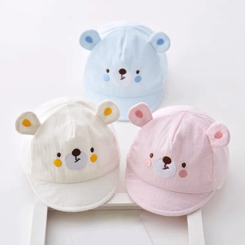 2024 New Baby Baseball Hat Soft Large Brim  Hat for Toddler Girls Boy Unisex Breathable Bucket Hat Infant Cotton Hat Headwear