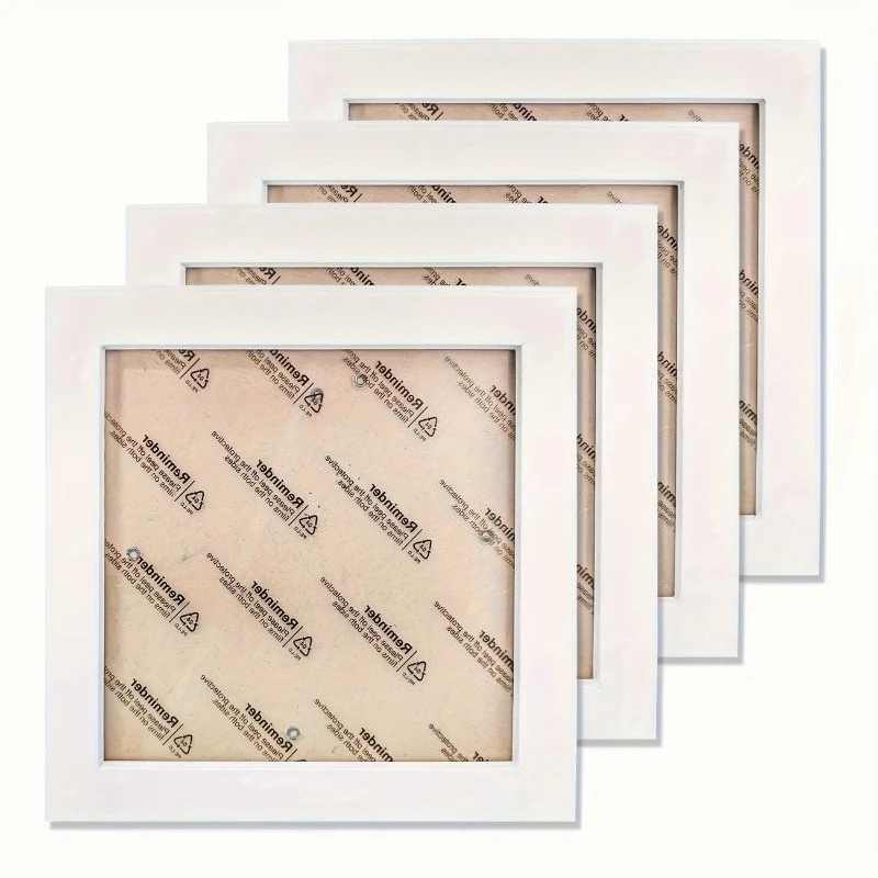 4/8pcs Elegant White Square Picture Frames DIY Decorative Frame for Diamond Cross-Stitch Embroidery Home Decoration Square Frame