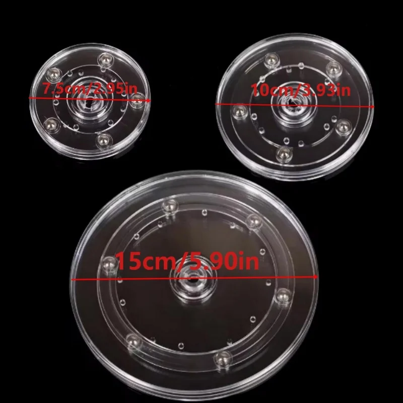1PC Round Base 360-Degree Acrylic Turntable Round Clear Rotating Display Stand Transparent Plastic Rotary Table Jewelries