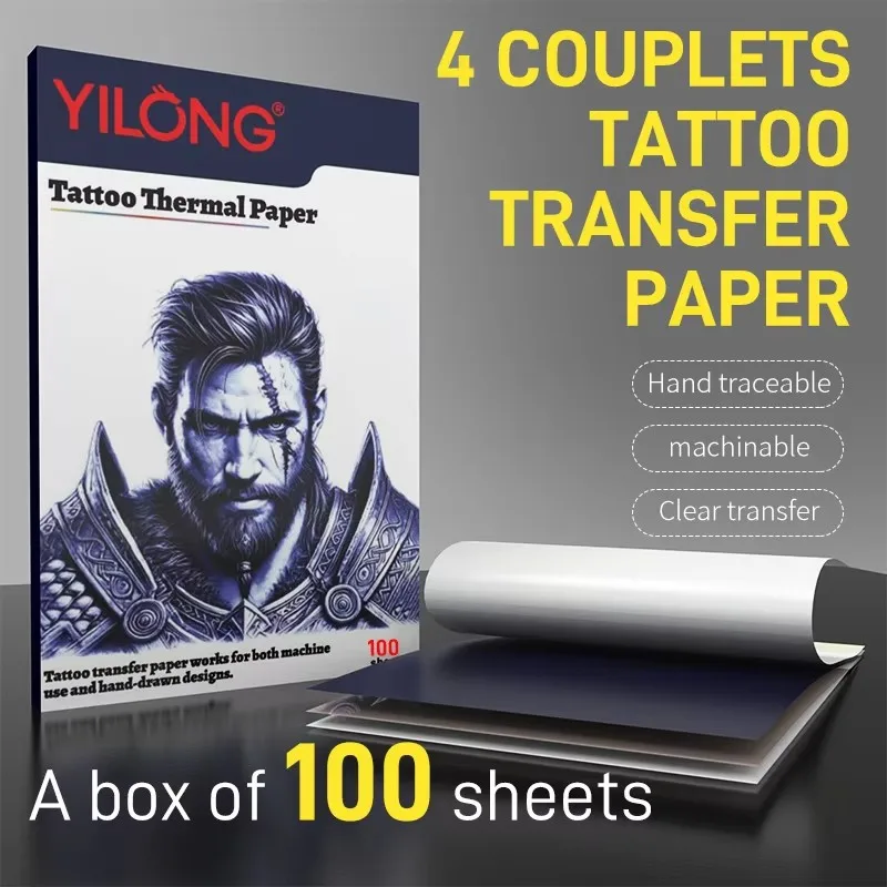 

YILONG 10/20/30/50/100 PCS Tattoo Transfer Tattoo Stencil Paper Copy Paper Thermal Paper for Tattoo Transfer Machine Accessorie