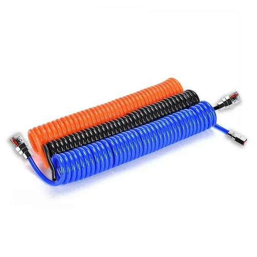 Imagen 2 del producto Tubo de manguera de compresor de aire PU, herramienta de aire Flexible con conector, tubo en espiral de resorte de poliuretano neumático con junta, 3/6/9/12/15M