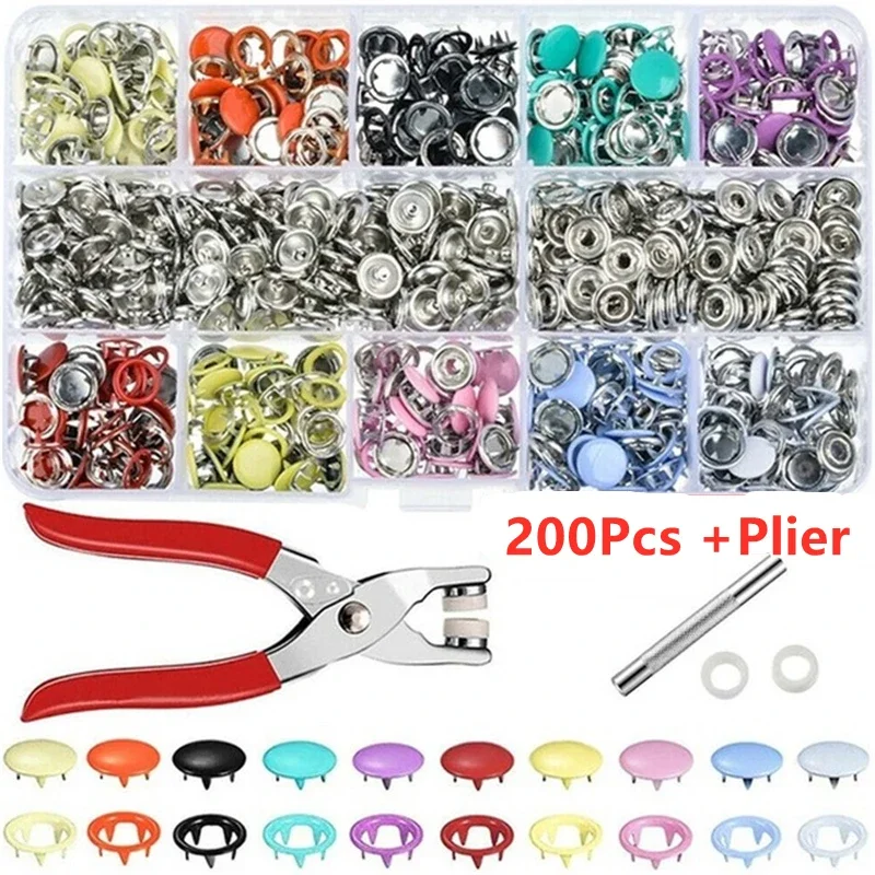 200/600/1440pcs 15/24 Colors  T3 T5 T8 Plastic Snap Button Snap Children's Clothes Dark Buckle Dolls Clothes Sewing Accessories