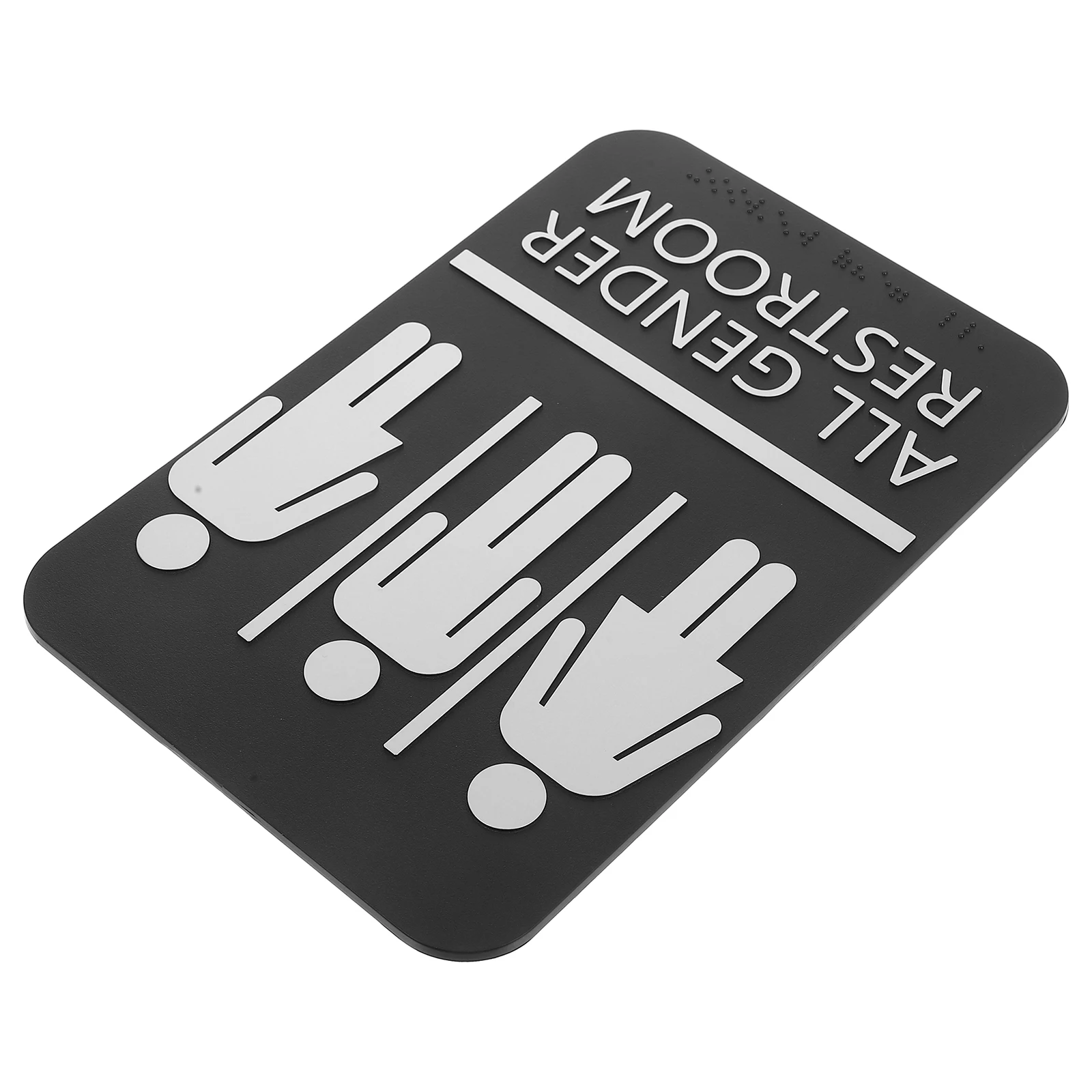 

Unisex Restroom Blind Braille Identification Door Sign Abs Material Easy Installation Public Places Guide Clean