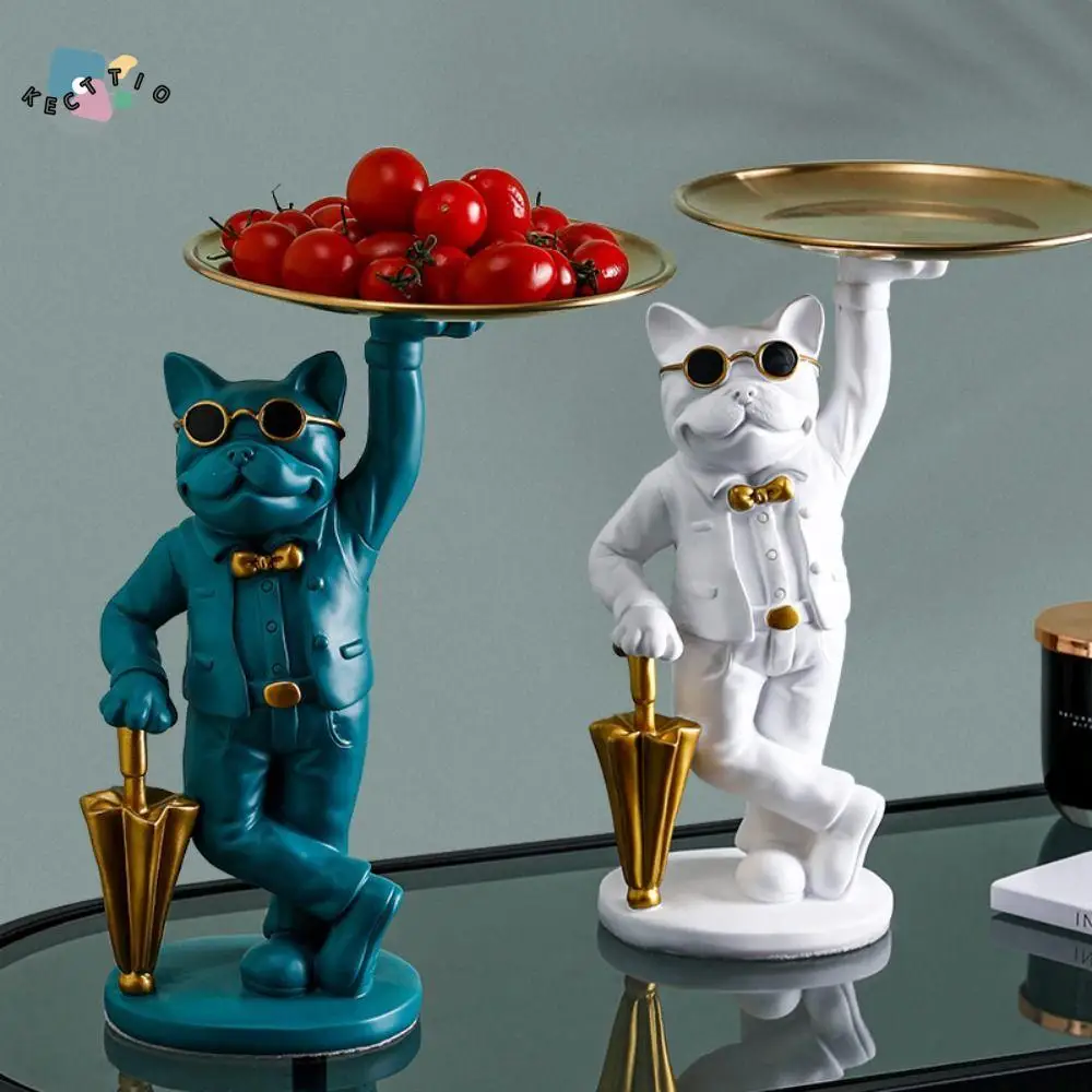

Multi-Function Resin Key Storage Tray Dog Shaped Exquisite Storage Rack Cute Creative Storage Display Plate Gift