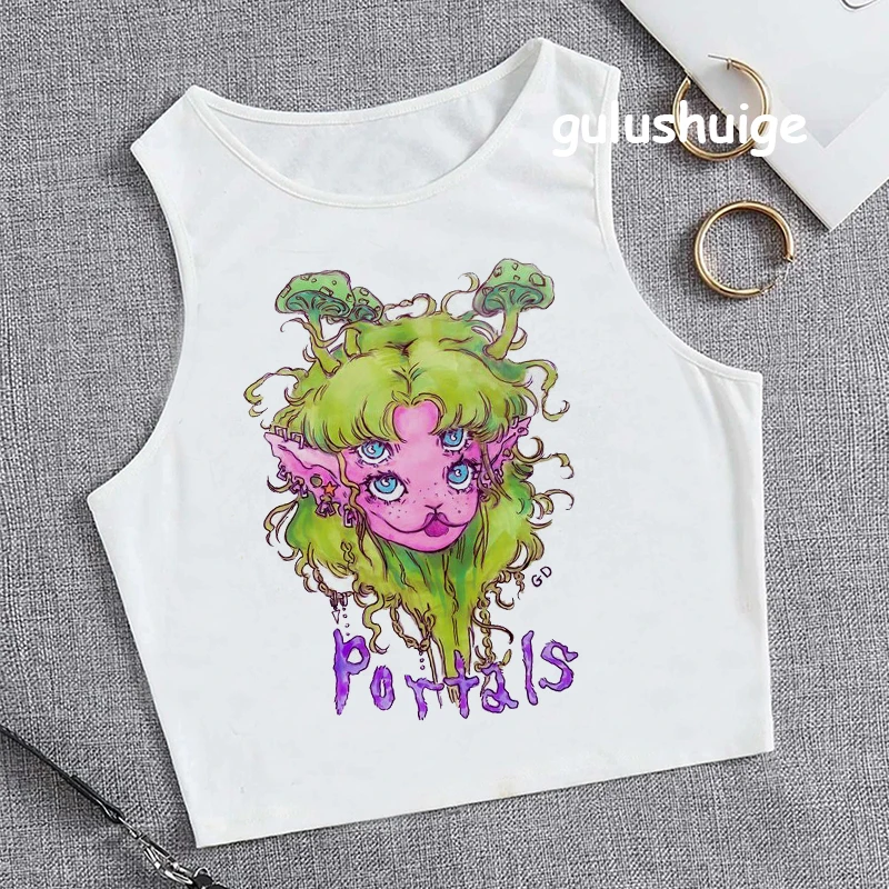 New in Melanie Martinez Crop Top Vest T Shirt Tee Women Cropped T-shirt Funny Tank Top Hip Hop Tshirt Female Clothing