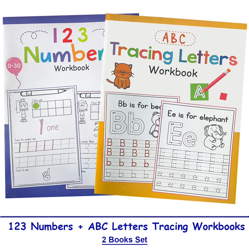 الحروف الإنجليزية وأرقام الرياضيات تتبع المصنف للأطفال مرحلة ما قبل المدرسة A-Z الحروف الأبجدية والأرقام كتب ممارسة التلوين التعلم المبكر #1