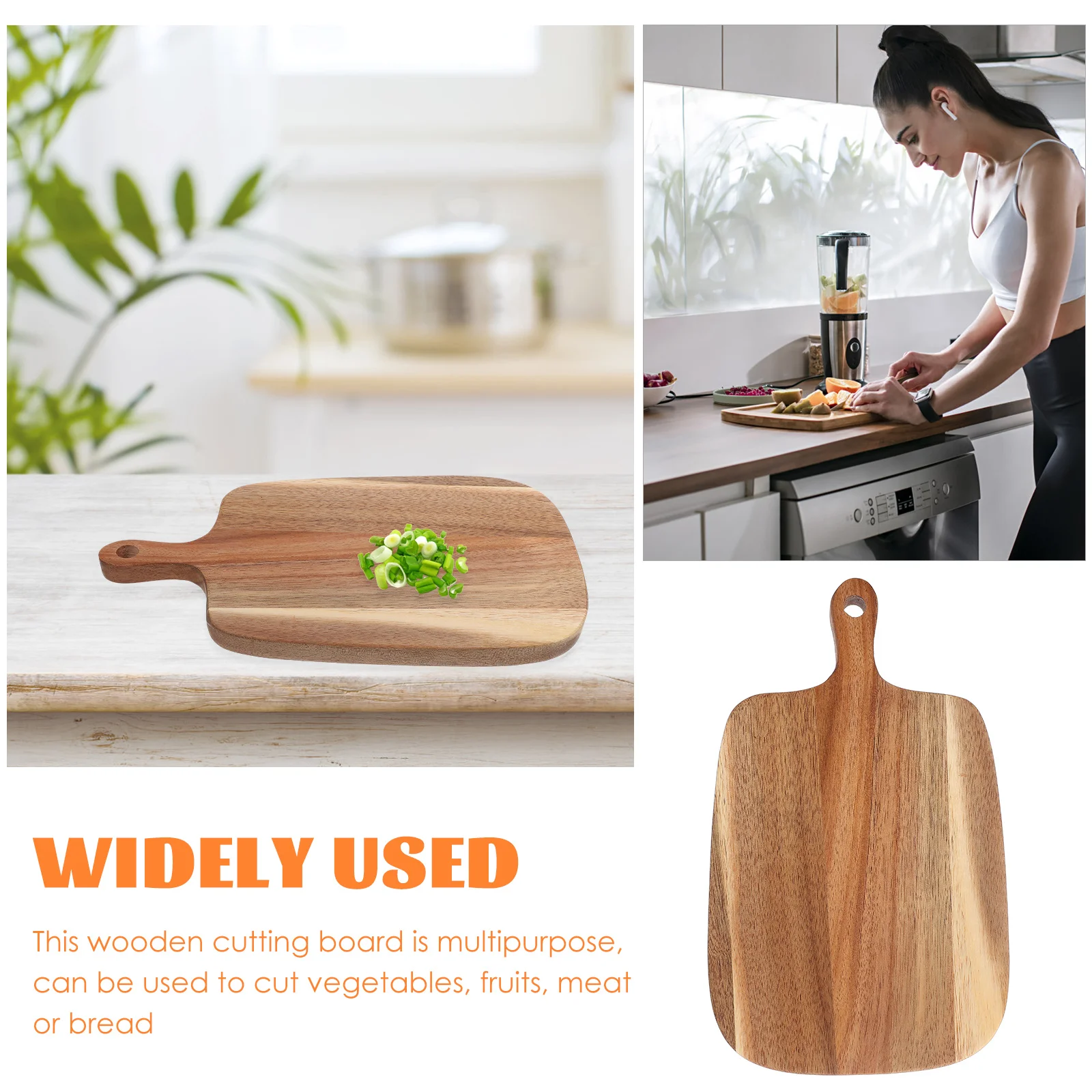 

Acacia Wood Cutting for Kitchen Multi-Purpose Chopping with Handle Large Vegetable Meat Bread Cutting Board for Home
