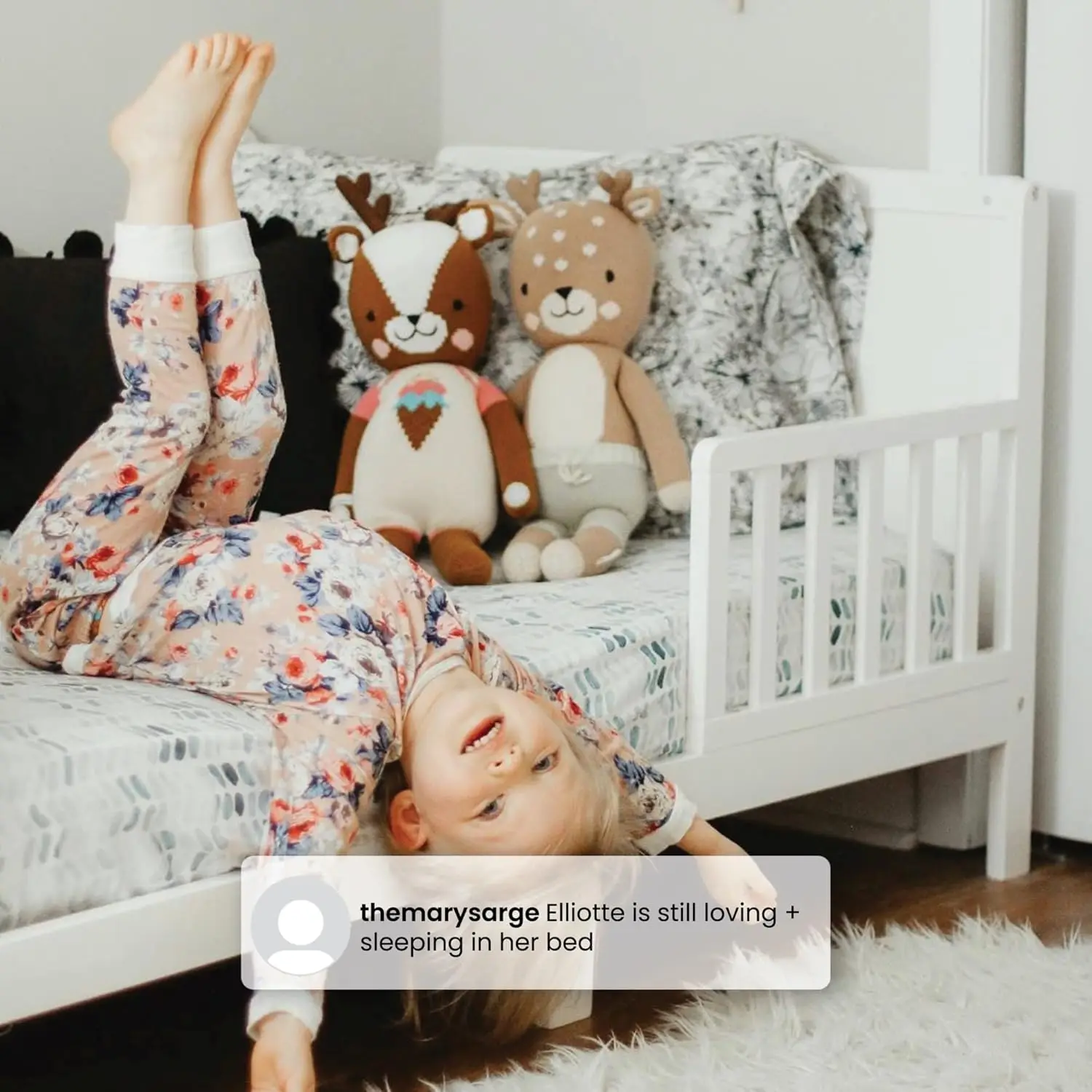 A Kids-cama de madera para niños pequeños, ropa de cama con Certificado de Oro, gris