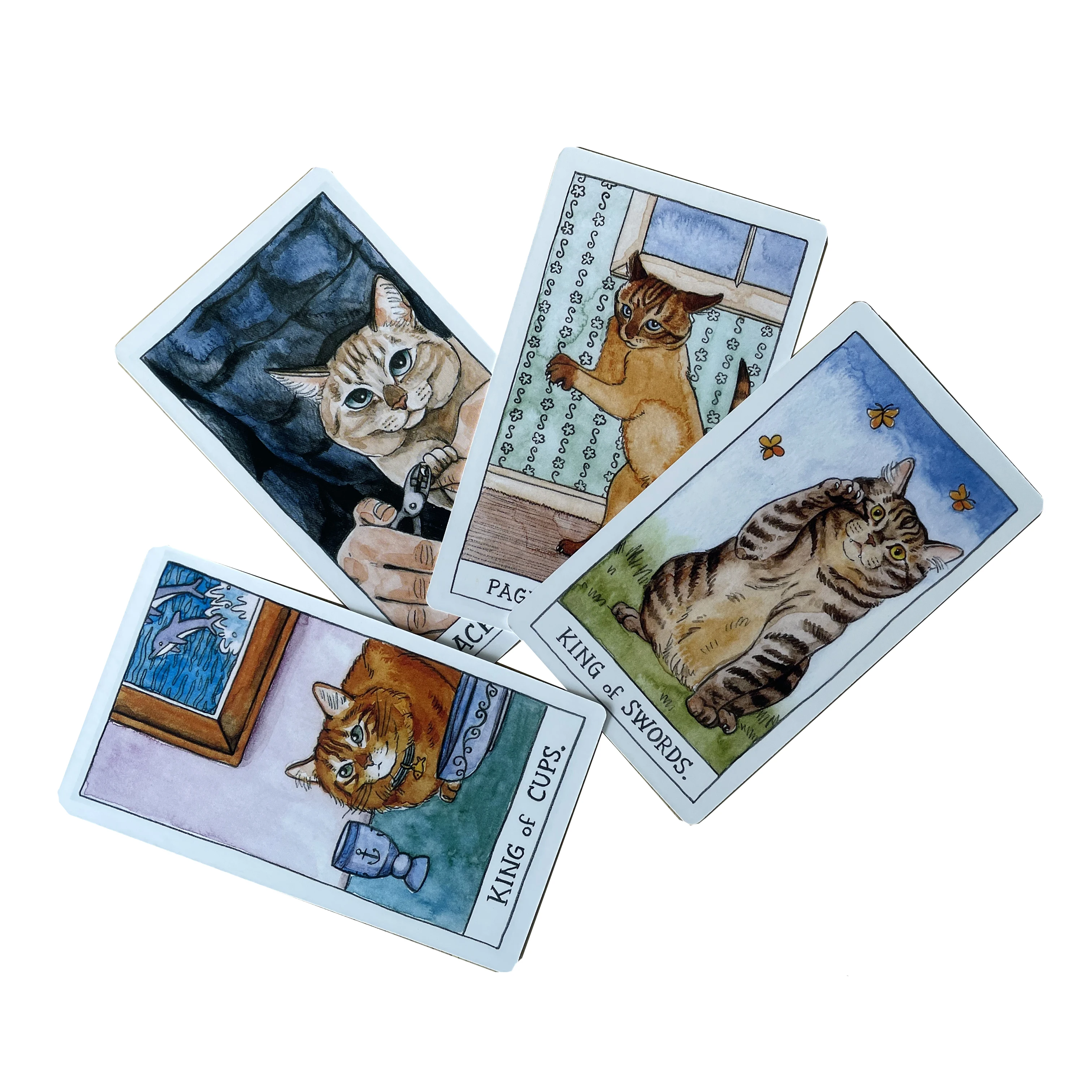 Tarot deck with guidebook for beginners , Cat tarot cards with book , Animal tarot card deck , Tarot deck with guidebook