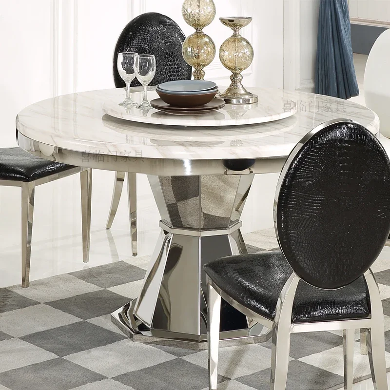 Marble Modern Luxury Dining Tables Design Gold Italian Kitchen Round Dining Table Living Room Mesa De Comedor Home Furniture