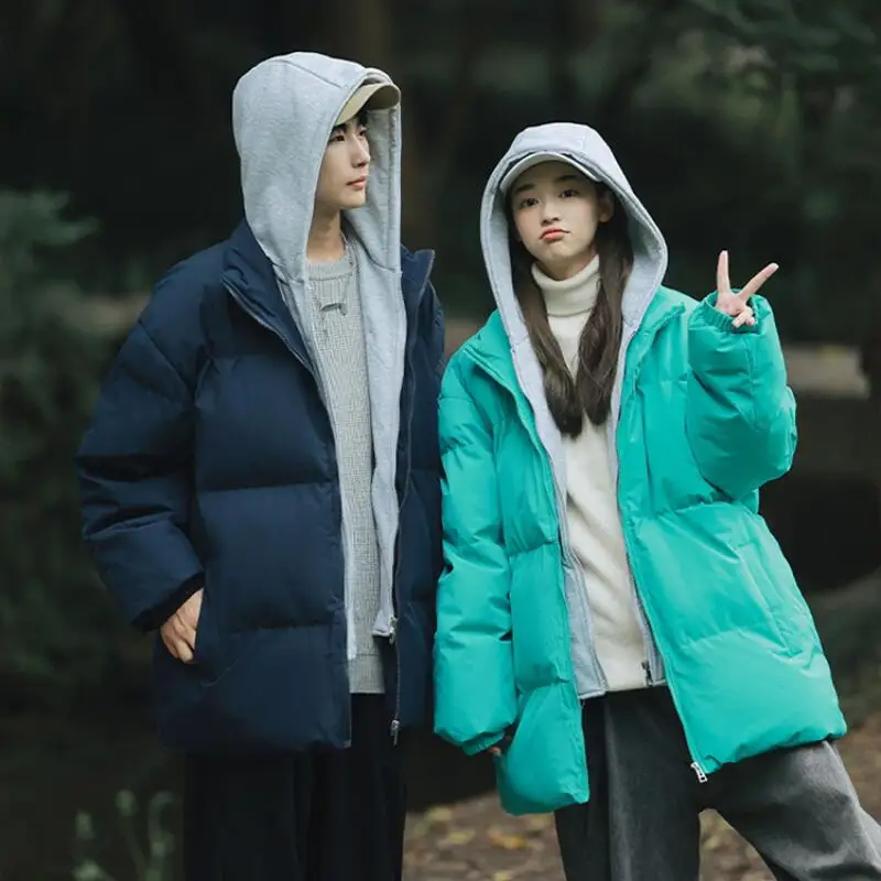 

Hot New Winter Fashion Unisex Versatile Thick Warm Cotton Jacket Trendy Stylish Casual Loose Couple Style Hooded Cotton Jacket