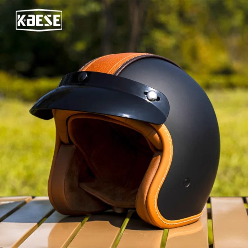 

Улучшенный безопасный винтажный мотоциклетный шлем 3/4 с аварийными быстросъемными подушечками для щек и ударопоглощением EPS разных плотности