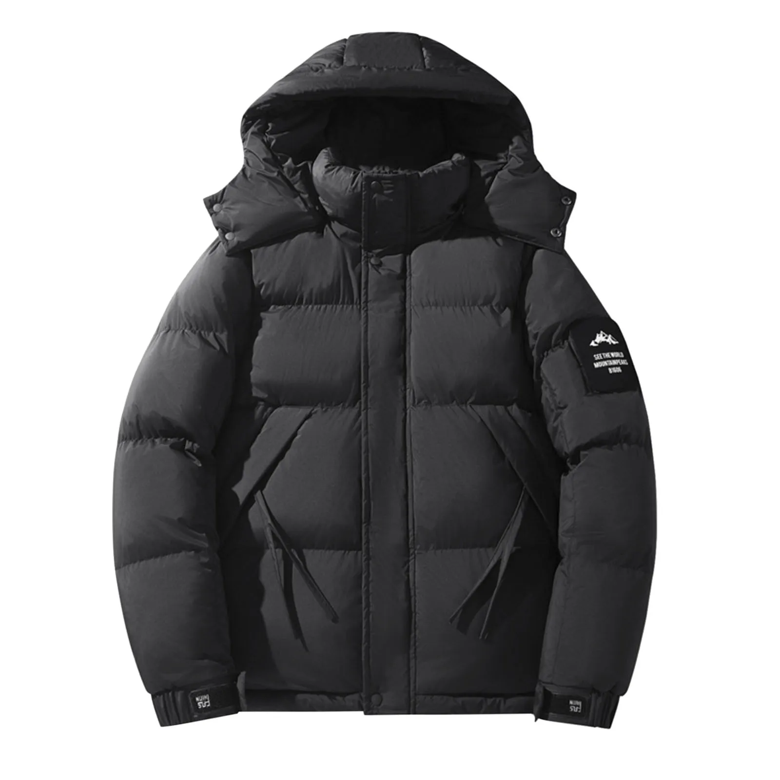 Winter Down Puffer Jackets Men Hooded Lightweight Down Coats Thermal Warm Padded Jacket Quilted Parka Waterproof Windbreaker