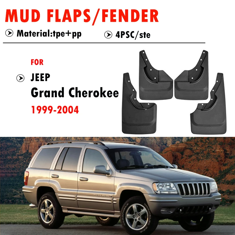 

1999 2000 2001 2002 2003 2004 FOR Jeep Grand Cherokee Mudguard Fender Mud Flap Guards Splash Mudflaps Car Accessories 4pcs