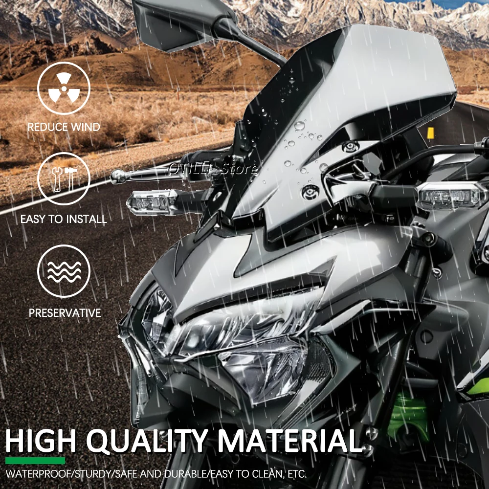 

For Kawasaki Z 900 Z900 Z650 2020 2021 23 2024 Motorcycle Sport Windshield Visor Windscreen Double Bubble Wind Deflector Screen