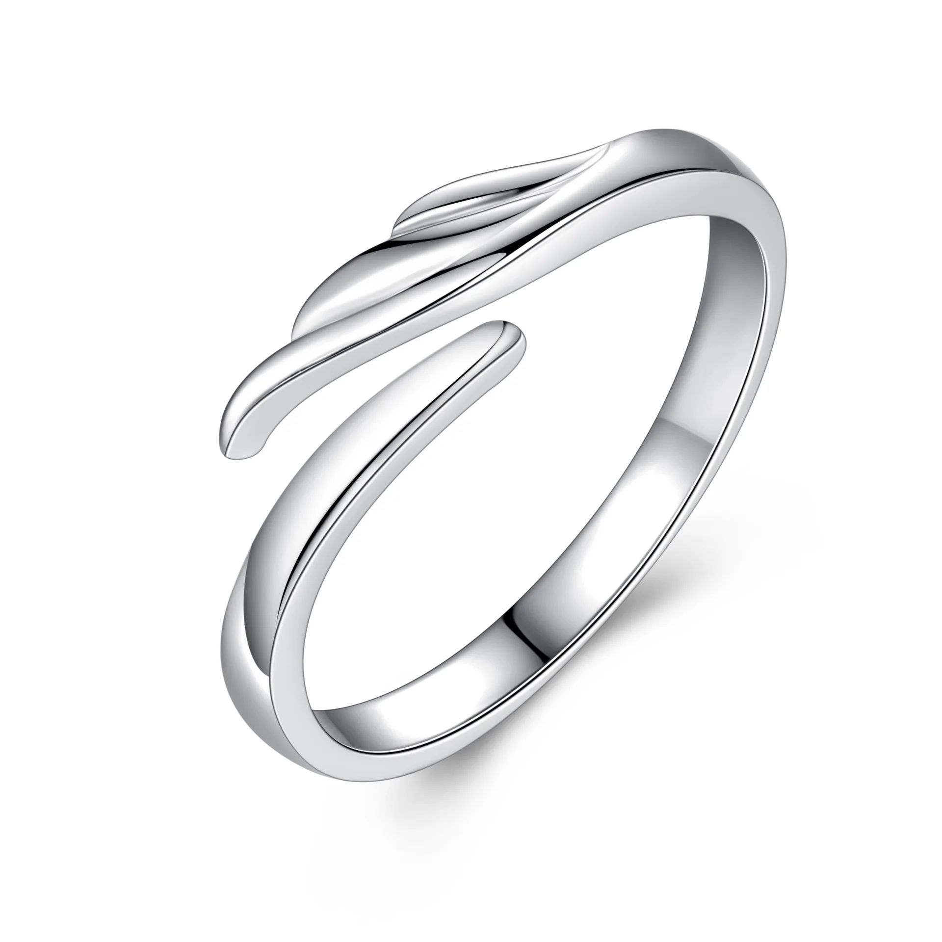 925 Sterling Silver Luxurious Wings Heart Shape Zirconia Ring