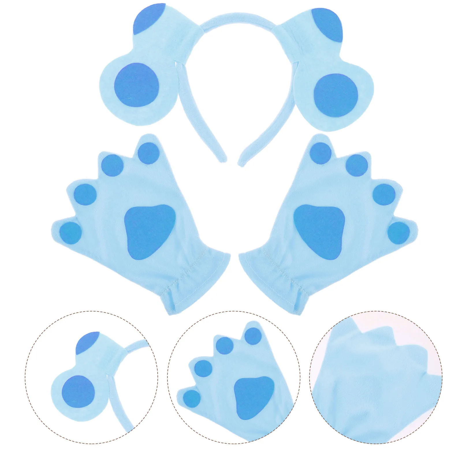 

1Set Dog Ears Headband Soft Warm Animal Gloves Costume Accessories for Halloween Party Cosplay Puppy Dog Animal Roleplay