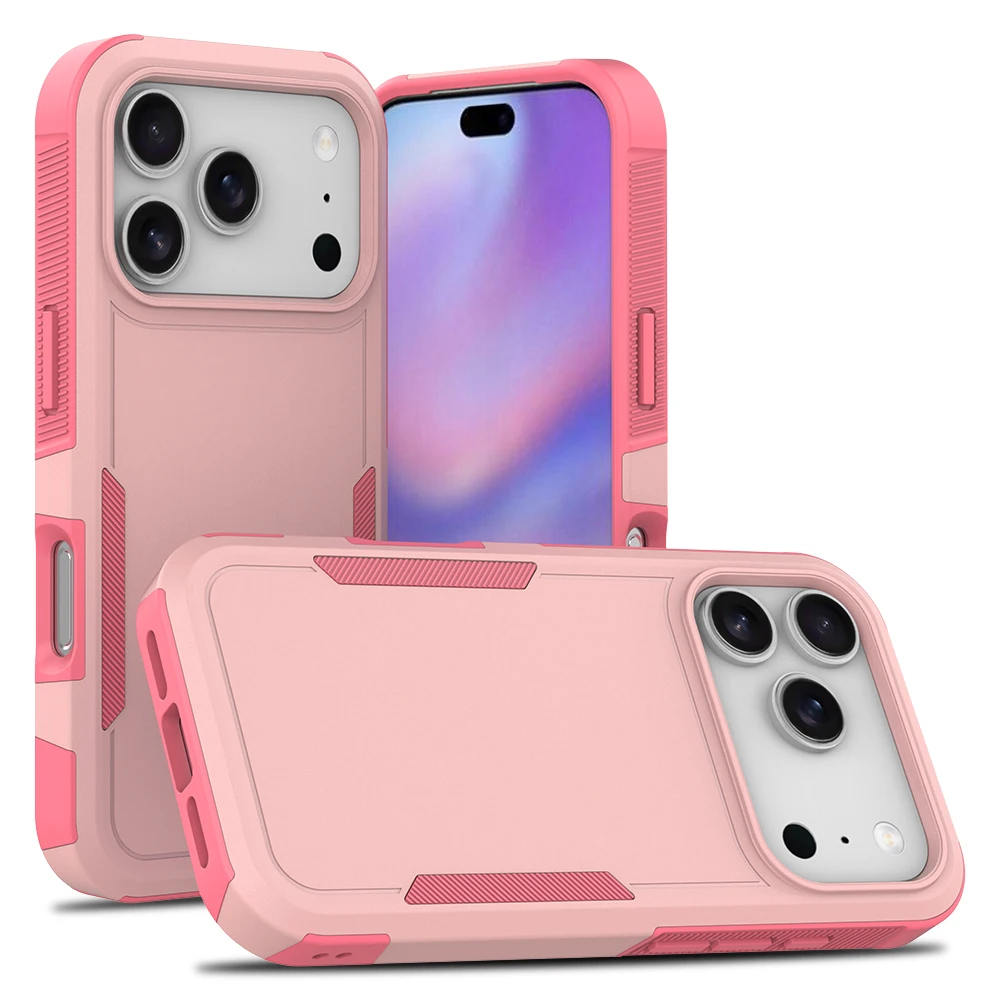 Hochwertige OTT-PC-Gehäuse für iPhone 17 Pro Max Air 16 E 15 14 Plus 13 12 2IN1 Hybrid Dual Layer Armor stoßfeste Rückseite
