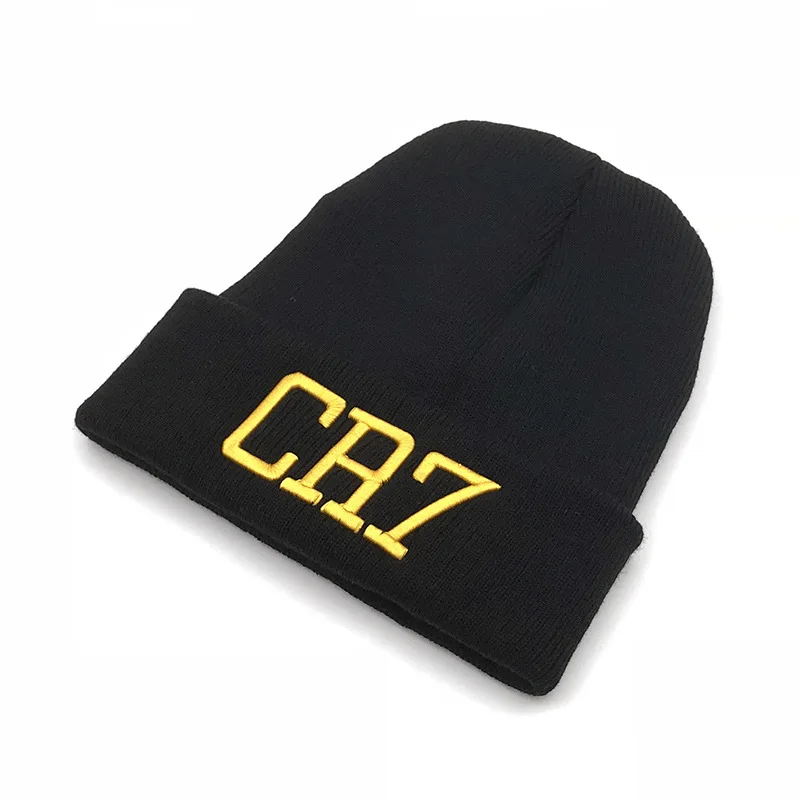 Cap Ronaldo CR7 Autumn Winter Solid Color Acrylic Fibers Hat Men\'s Warm Ear Protection Versatile Simple Knitted Hat Women