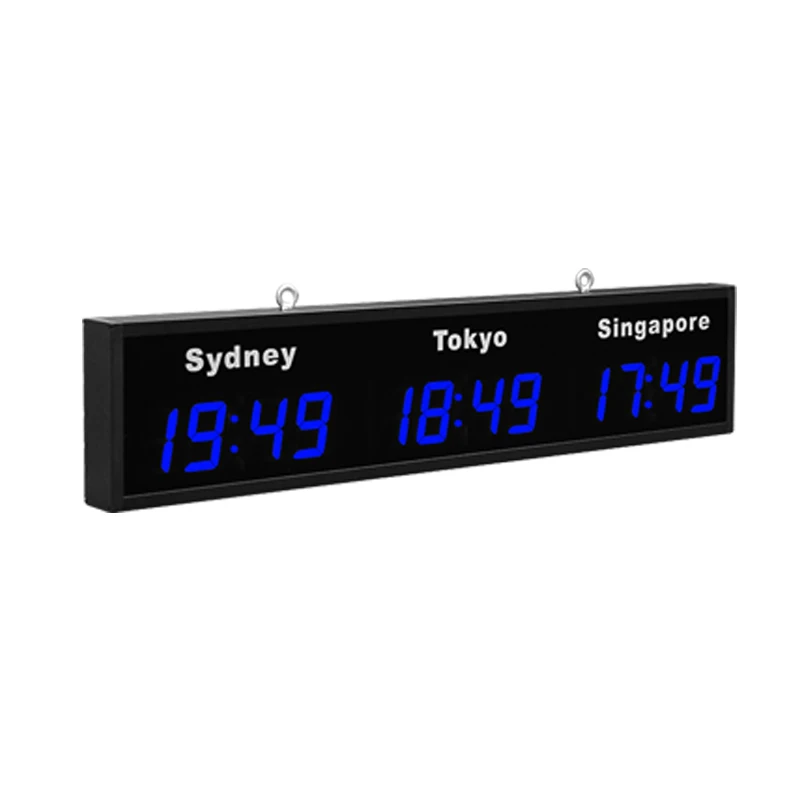 

CHEETIE CP34 Decorative Vinyl USA Canada Eastern Central City Zone Blue Orange Display World Time Wall Clock