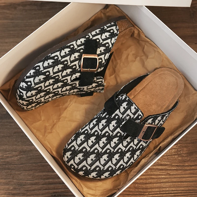 Breathable Flat Heel Design Sandals Comfortable Slip-On Slippers Spring 2026 Trendy Streetwear Mules Convenient Easy-To-Wear
