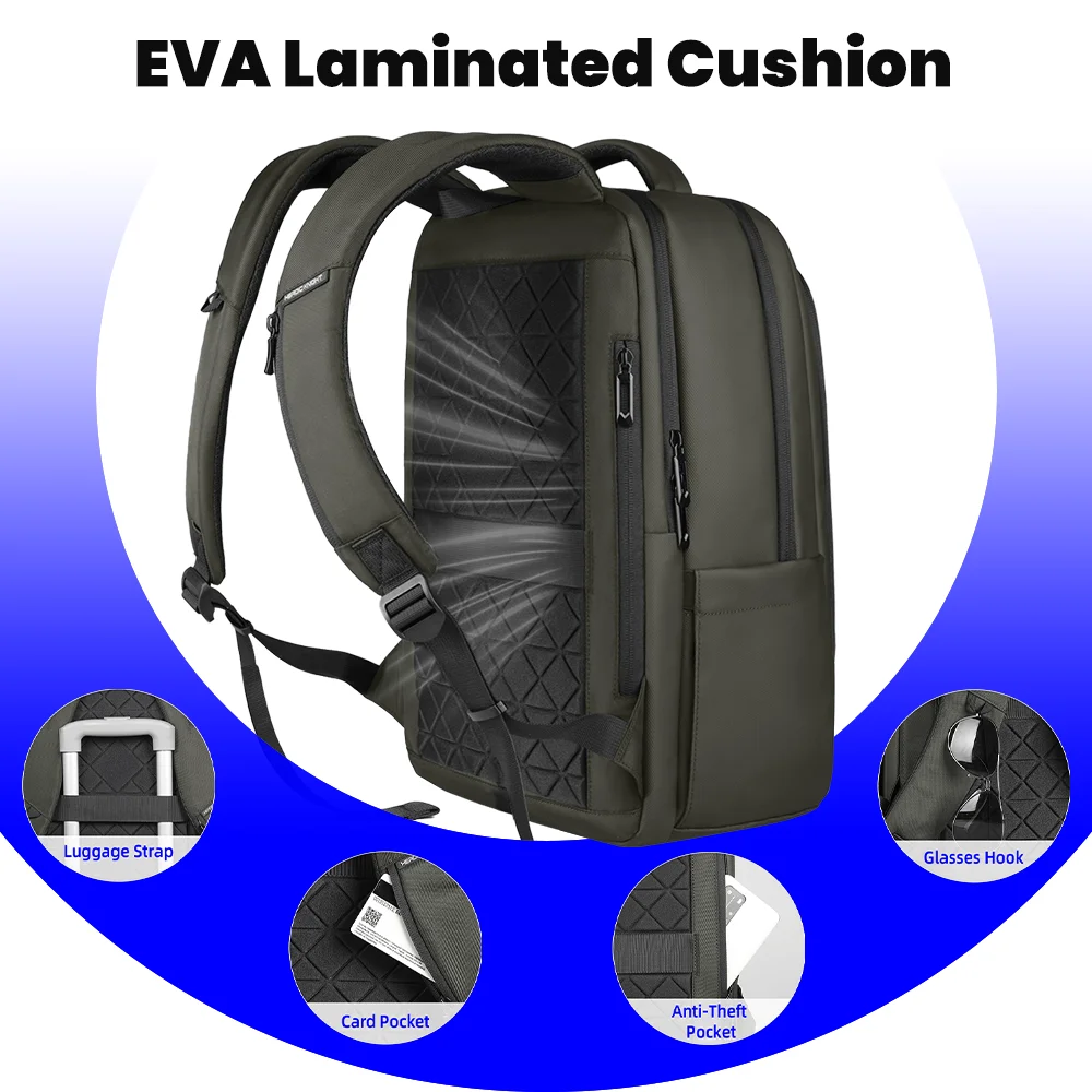 Heroic Knight Men’s Versatile Business Backpack Waterproof Work Computer Bag For 17” Laptop Casual Outdoor Travel Hiking Daypack