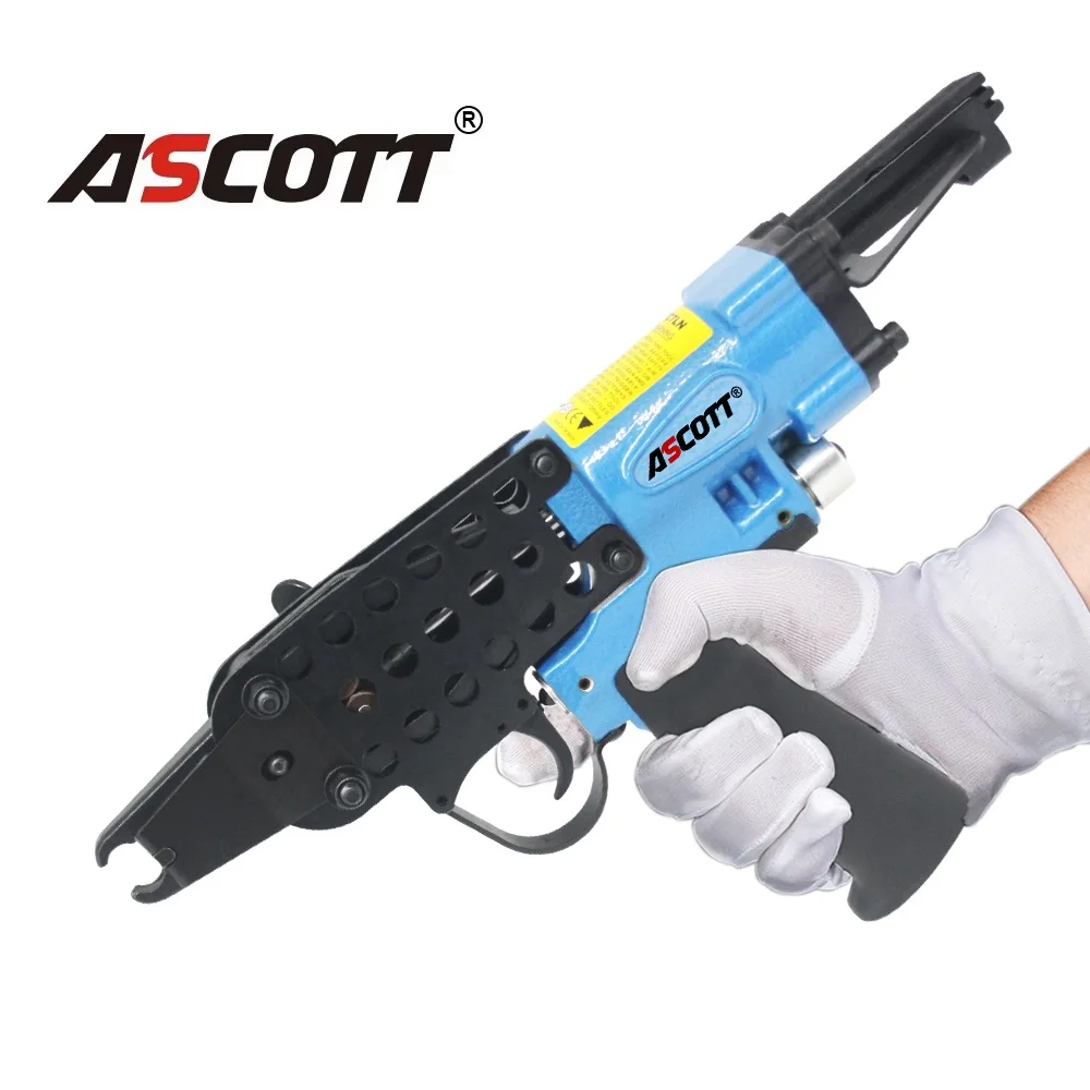 

TC7C 24mm Air Hog Ring Plier Tools Aluminum Pneumatic C Ring Nailer For Seat, Pet Cage, Bed 4.8-8.7mm Closure Hog Ring Gun