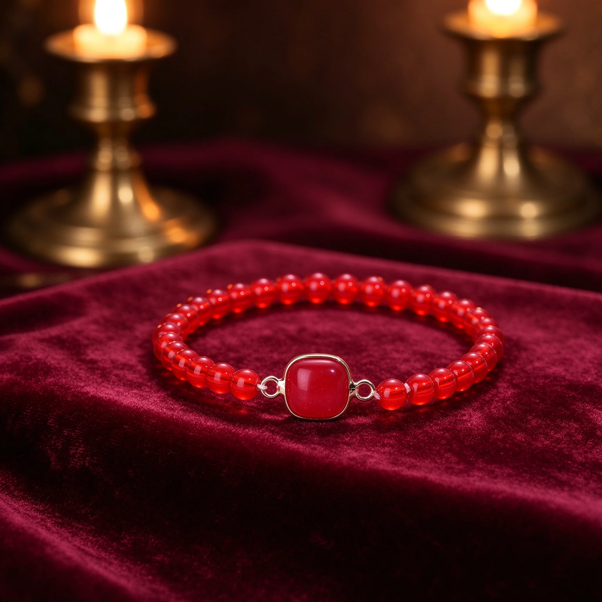 Natural red agate round beads paired with red main stone bracelet,wealth gathering and transportation beads, unisex jewelry gift