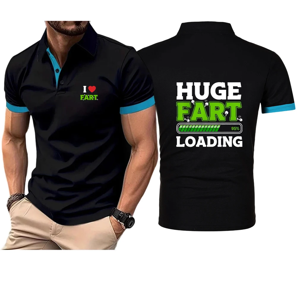2026 Huge Fart Loading Printing Men's New Sport Polo Shirts Stand Collar Breathable Sport Summer Fashion Short Sleeve